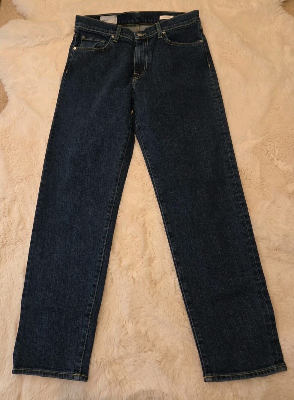 NWT BLDWN Premium Men's Modern Taper Jeans Indigo 31x27 Cropped Ankle Fit